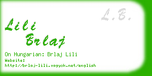 lili brlaj business card